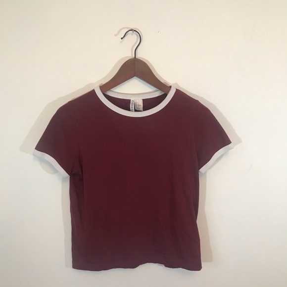 H&M Maroon and White Basic Tee - Picture 3 of 5